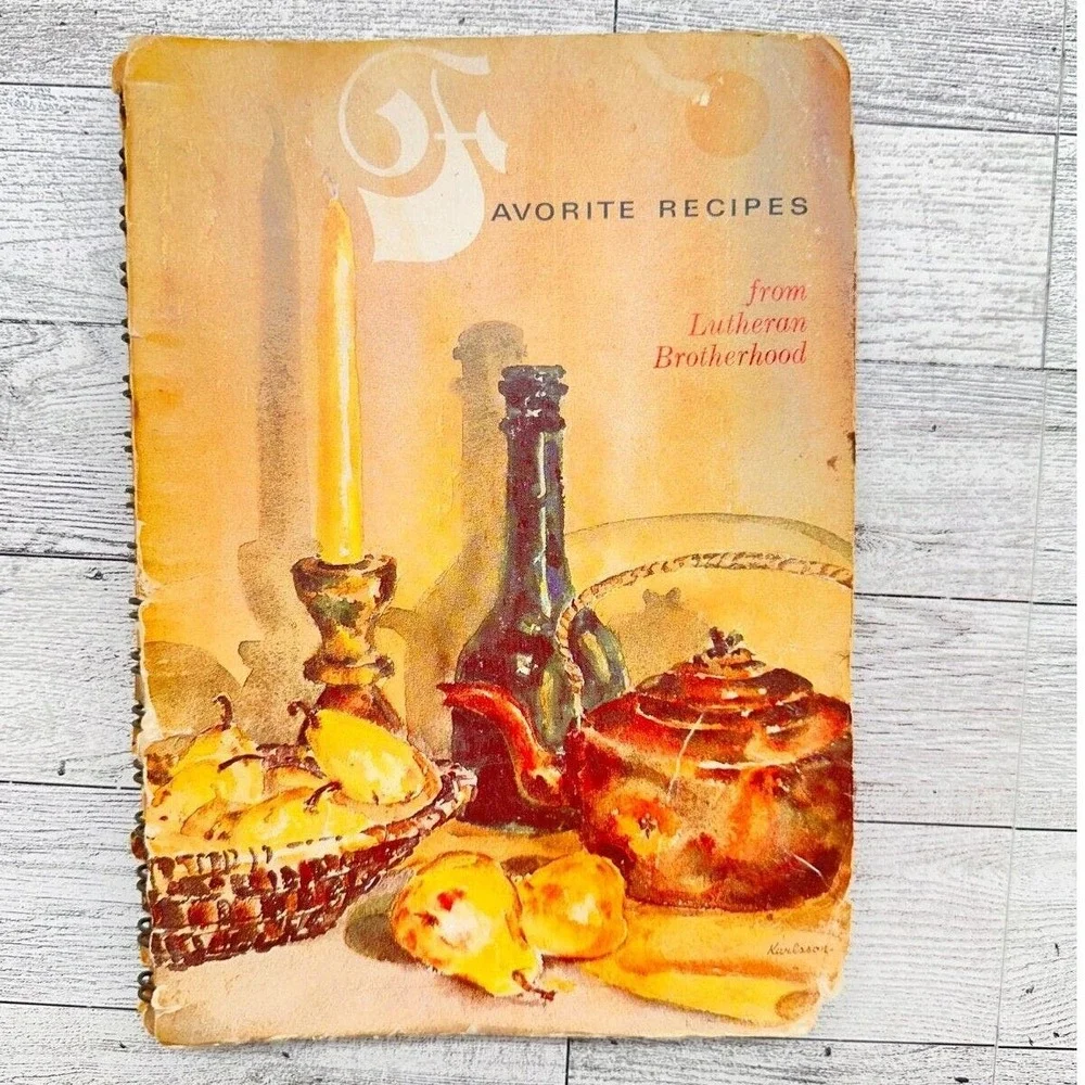 Favorite Recipes Lutheran Brotherhood Cookbook 1978 Spiral Bound Deloris‎ Kanten